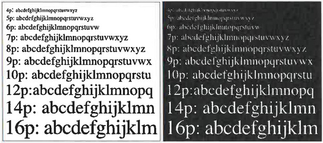 白底和反相英文字母測(cè)試頁打印效果 白底和反相英文字母測(cè)試頁打印效果