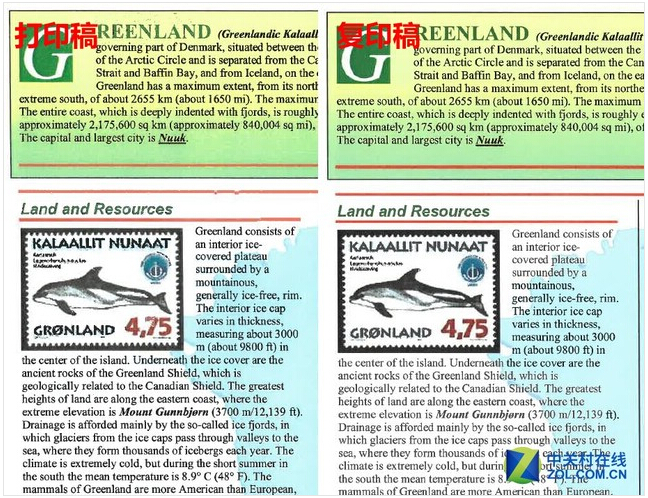 A4彩色圖文復(fù)印與打印效果對(duì)比